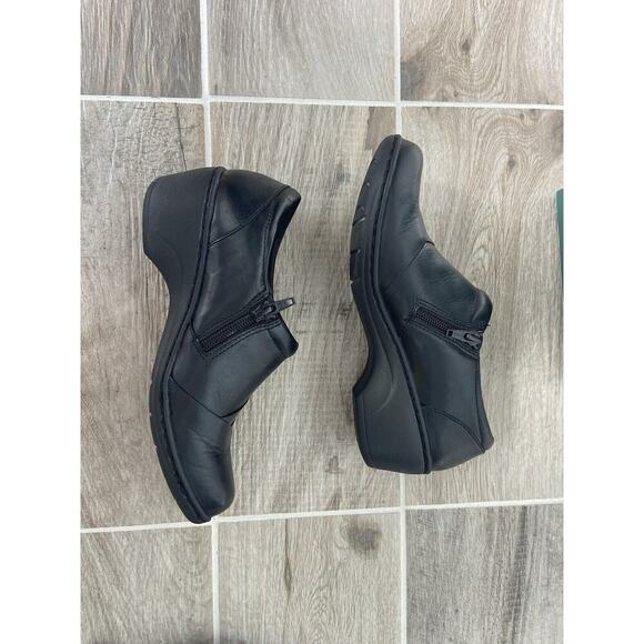 Clarks Black Mule Clogs Zipper Size 6.5 Comfort - Picture 4 of 5